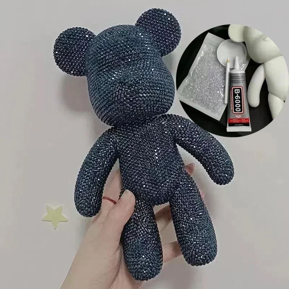 Crystal Bear Figurine DIY Rhinestone Bear Decor For Modern Desks Shelves And Giftable Room Styling 8