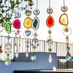 celestial crystal suncatcher sun and moon window prism rainbow maker