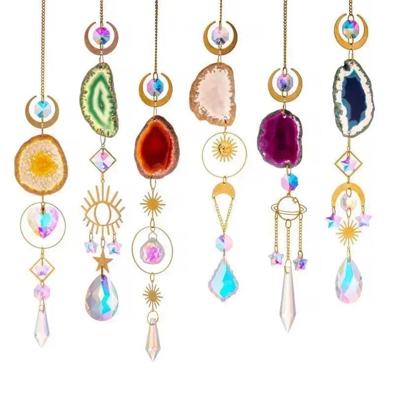 Celestial Crystal Suncatcher Sun And Moon Window Prism Rainbow Maker 1