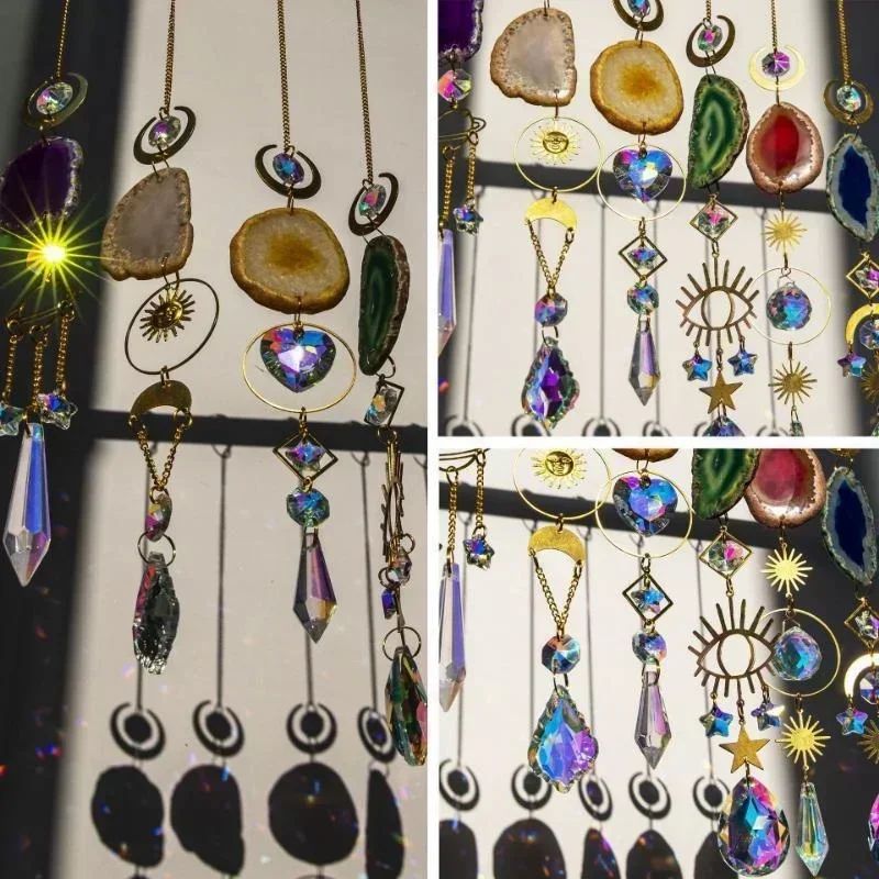 Celestial Crystal Suncatcher Sun And Moon Window Prism Rainbow Maker 3