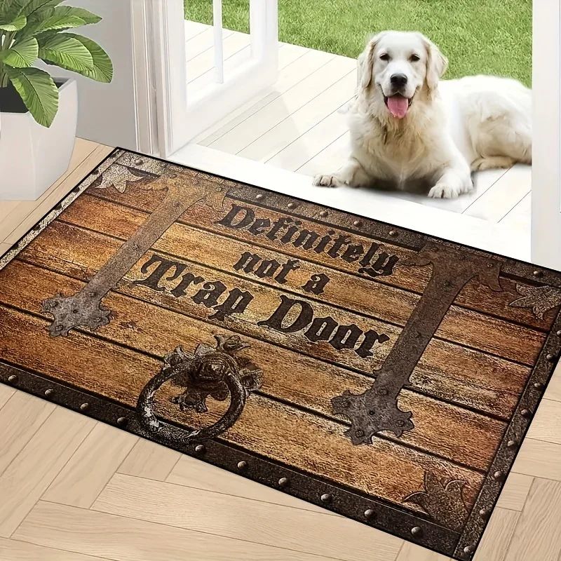 Rustic Trap Door Doormat Washable Entry Mat Nonslip Absorbent Rug 0