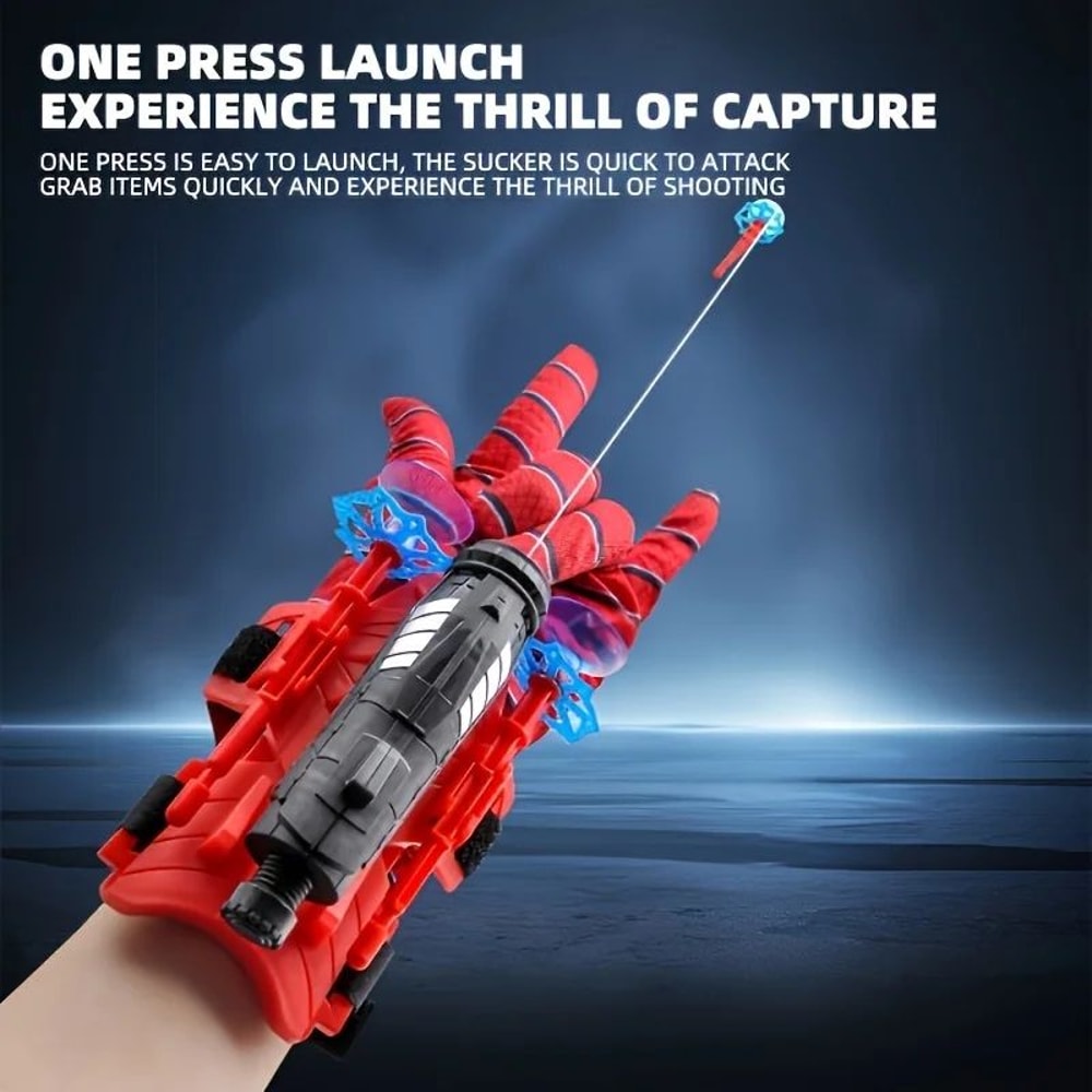 Red Blue Spider Web Shooter Glove Wrist Web Shooter Toy For Superhero Cosplay Parties Gifts 1