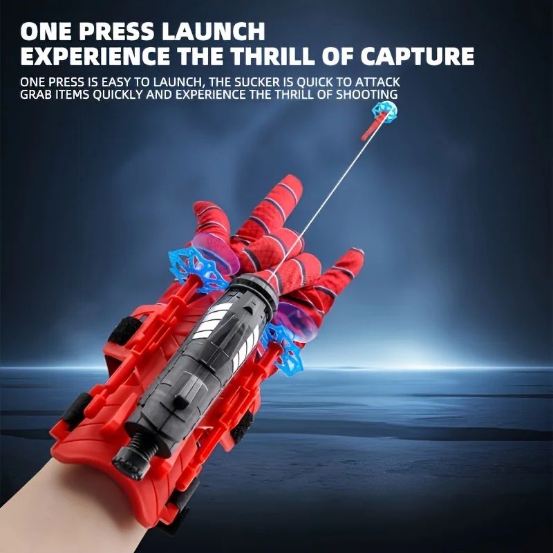 Red Blue Spider Web Shooter Glove Wrist Web Shooter Toy For Superhero Cosplay Parties Gifts 1