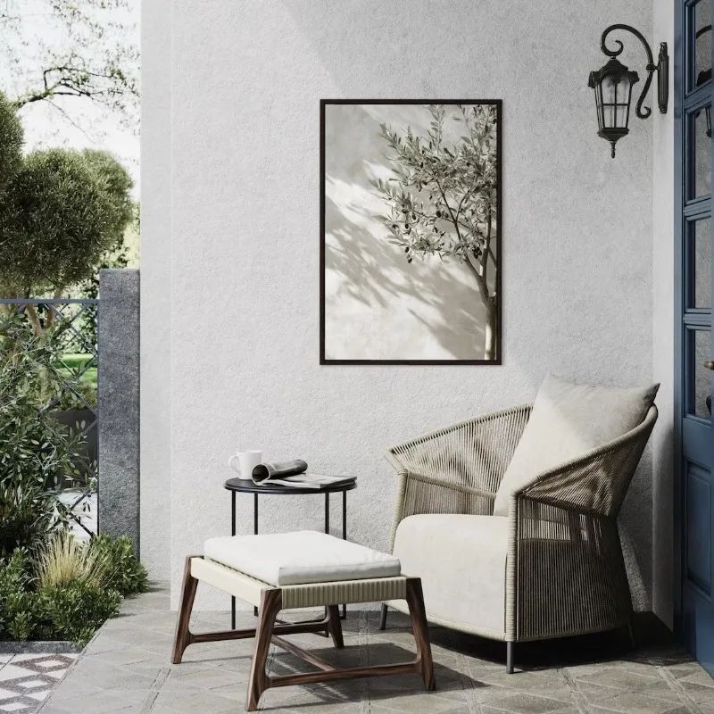 Frameless Olive Tree Minimalist Canvas Print Mediterranean Botanical Wall Art Decor 2