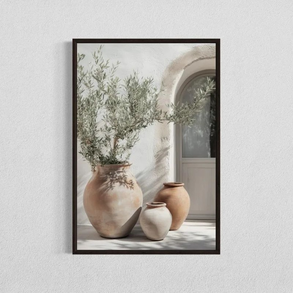 Frameless Olive Tree Minimalist Canvas Print Mediterranean Botanical Wall Art Decor 9