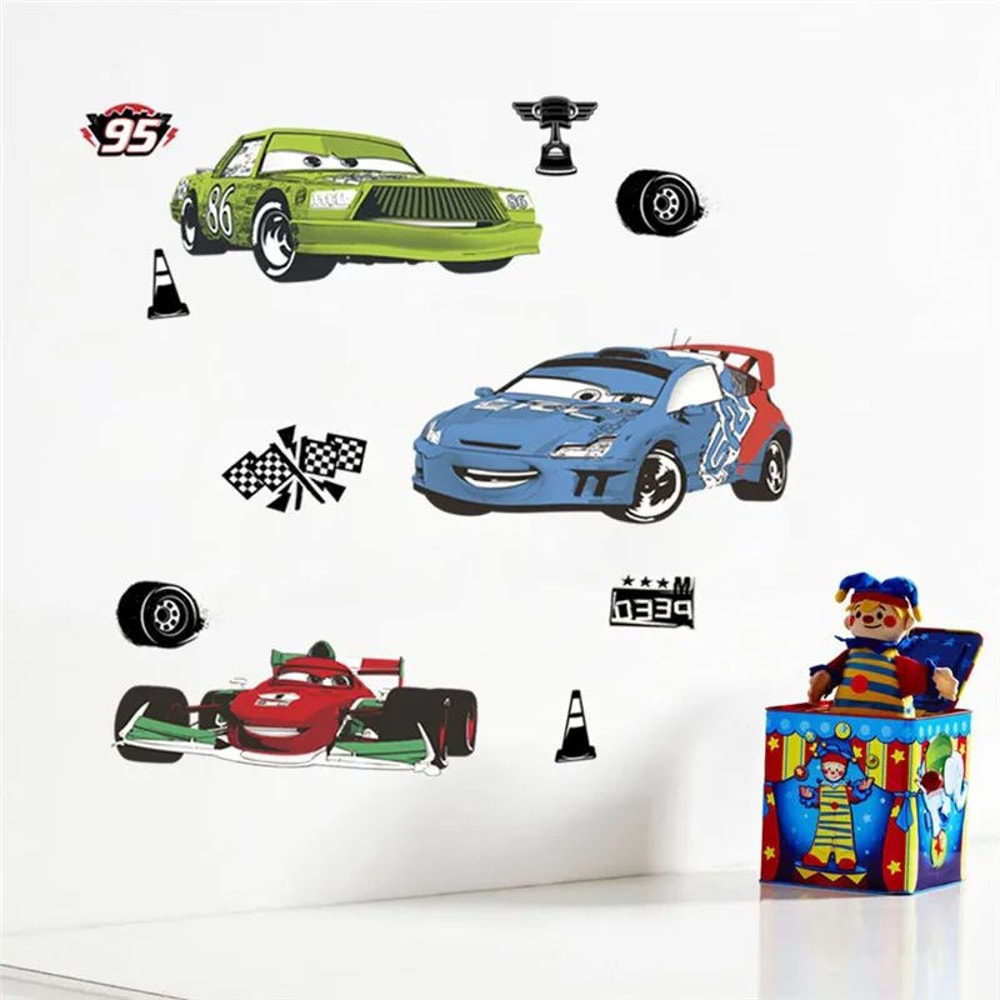 Lightning McQueen Wall Decal For Kids Room Cars Wall Stickers Peel And Stick Decor 16