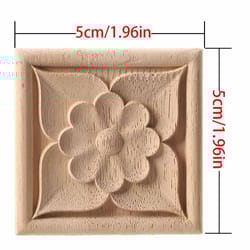 european floral carved wood corner onlay for furniture, cabinets and window frames
