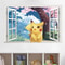 Cute Pikachu Wall Sticker For Kids Room Decor Peel And Stick Anime Bedroom Wall Decal 4