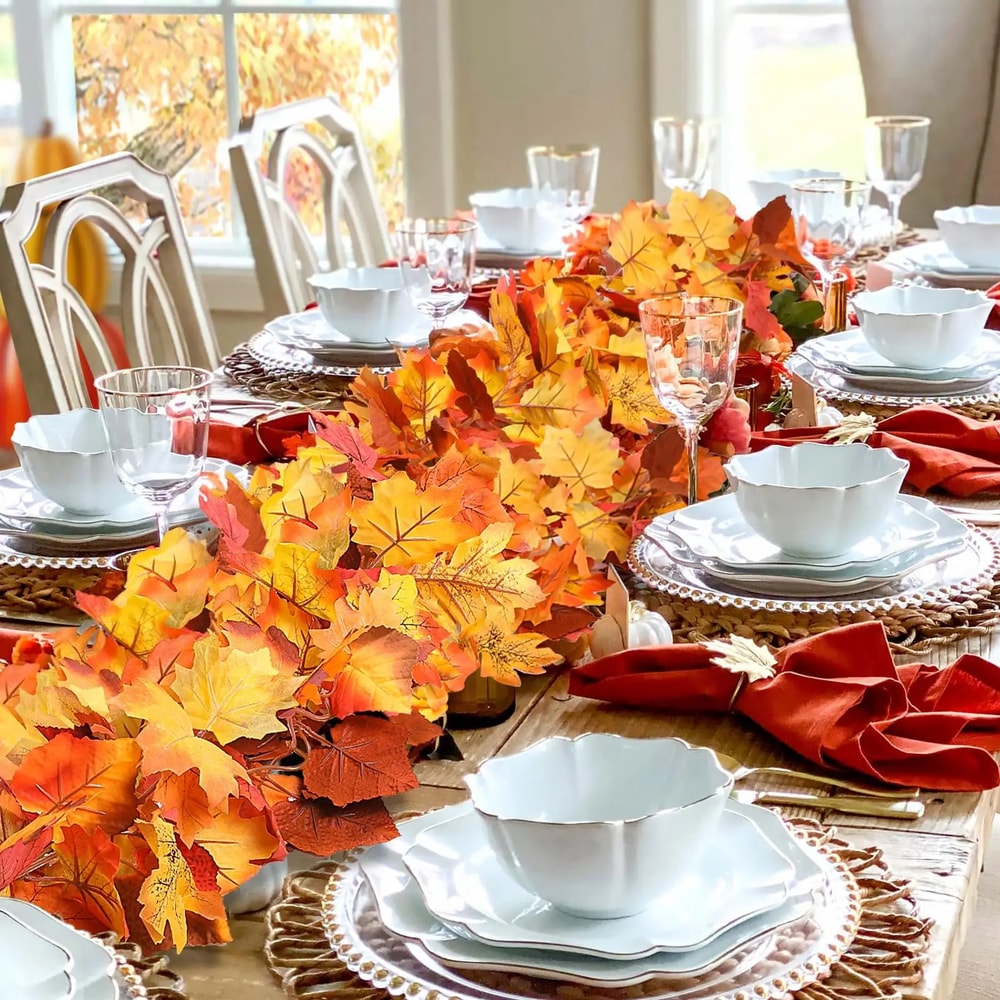 2M Artificial Fall Garland Realistic Autumn Maple Leaf Decor For Festive Homes 3