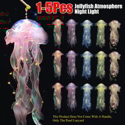 realistic led jellyfish lantern battery operated hanging night light for kids bedroom decor