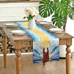 elegant passover linen table runner – reusable pesach decor for festive dining