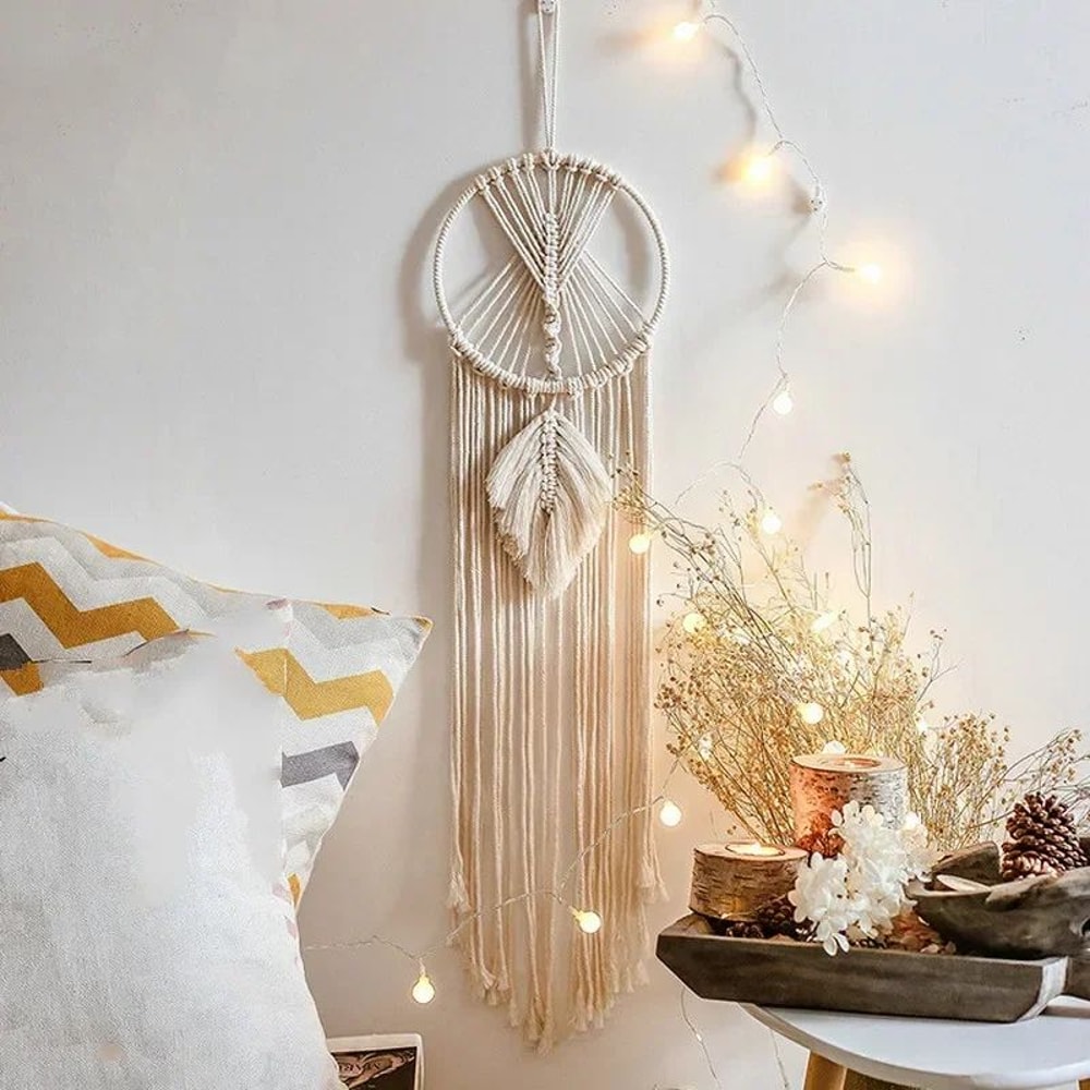 Nordic Macrame Dream Catcher Boho Wall Hanging For Nursery Ramadan And Eid Decor 0