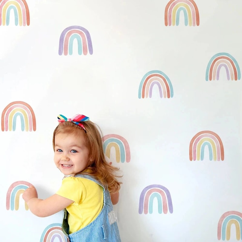 Rainbow Wall Stickers Set Removable Vinyl Decals For Kids Room Nursery Decor 3