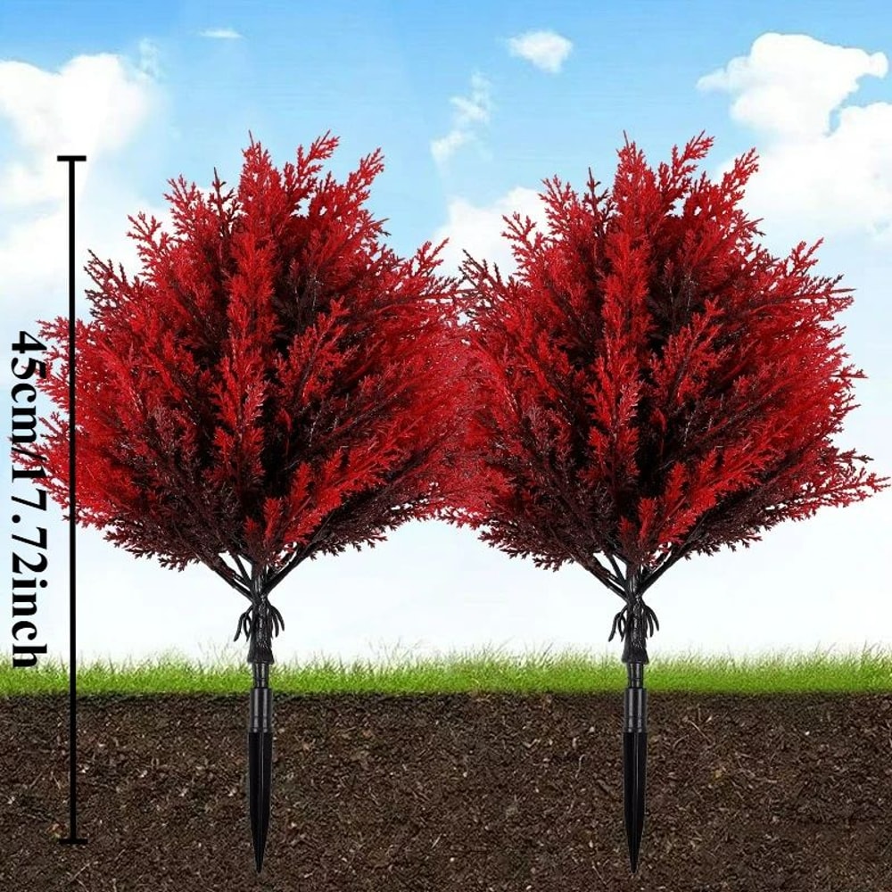Red Artificial Garden Stake Flowers For Outdoor Planters And Porch Decor 4