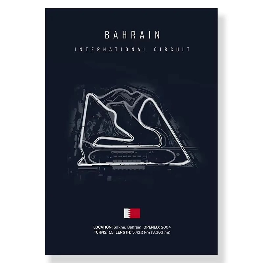 Formula 1 Race Track Canvas Wall Art Minimalist F1 Circuit Decor For Home Office 4