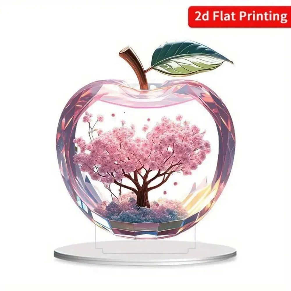 Cherry Blossom Apple Acrylic Desktop Ornament For Home Office Decor 4
