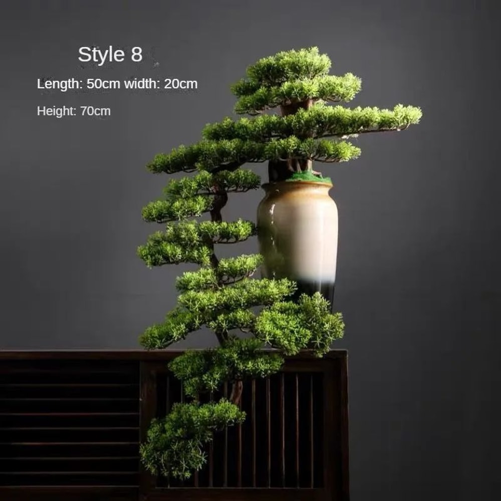 Four Seasons Artificial Pine Bonsai Desk Tree For Home And Office Decor 2