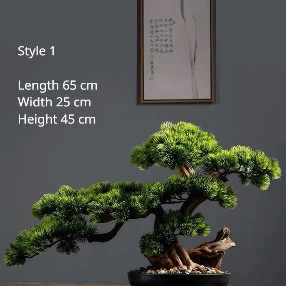 Four Seasons Artificial Pine Bonsai Desk Tree For Home And Office Decor 4