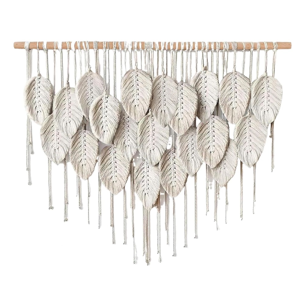 Large Macrame Wall Hanging For Boho Wall Decor With Leaf Woven Tapestry 9