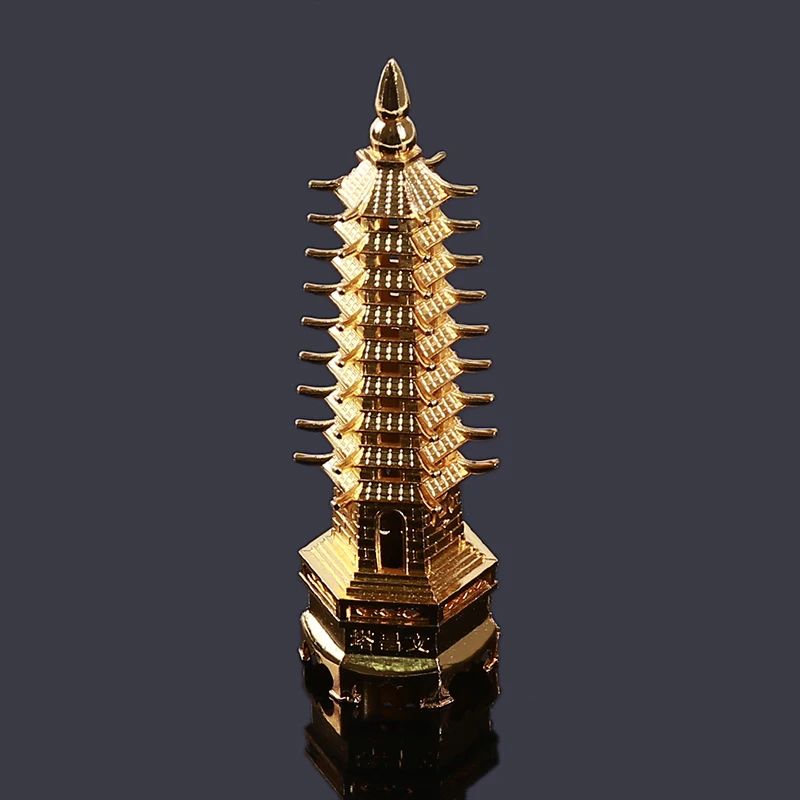 Wenchang Pagoda Feng Shui Tower Metal Statue For Office Desk Decor 0