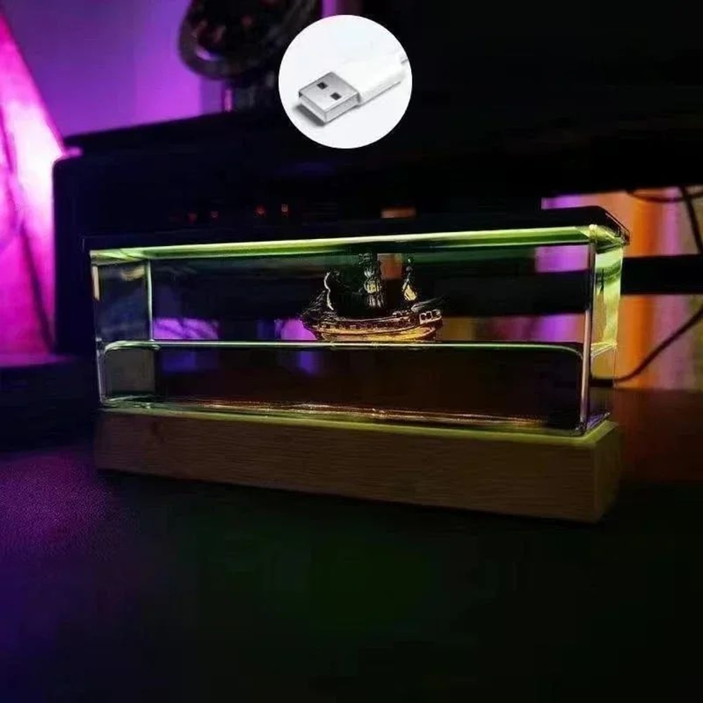 Black Pearl Floating Ship In A Bottle Decor Liquid Motion Nautical Desk Accent 8