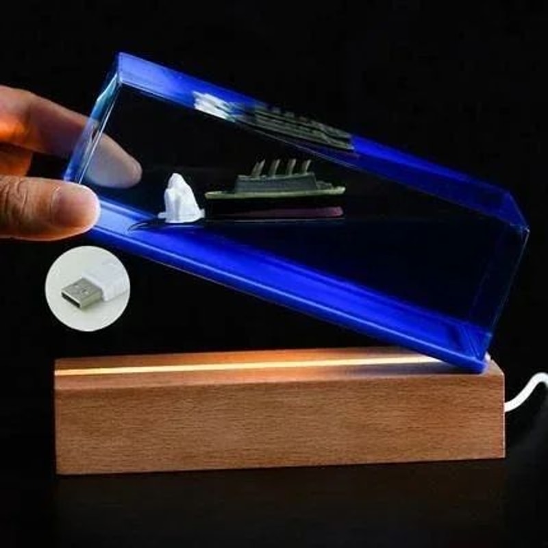 Black Pearl Floating Ship In A Bottle Decor Liquid Motion Nautical Desk Accent 9