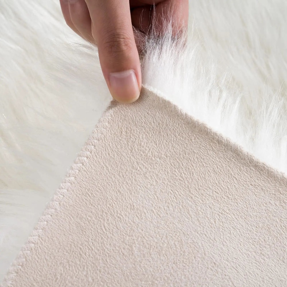 Luxury Faux Sheepskin Fluffy Area Rug For Bedroom Living Spaces 3