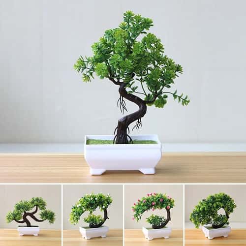 Artificial Bonsai Tree in Pot for Desk Decor and Home Office Decor