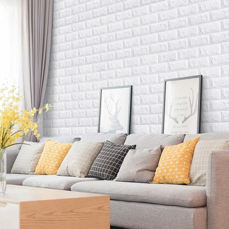 3D Wall Panels Peel And Stick Foam Brick Wallpaper For Waterproof Faux Brick Wall Decor 2