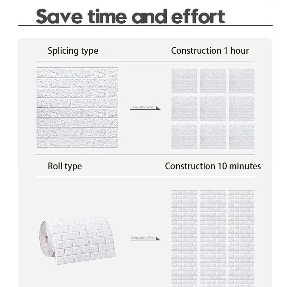 3D Wall Panels Peel And Stick Foam Brick Wallpaper For Waterproof Faux Brick Wall Decor 4