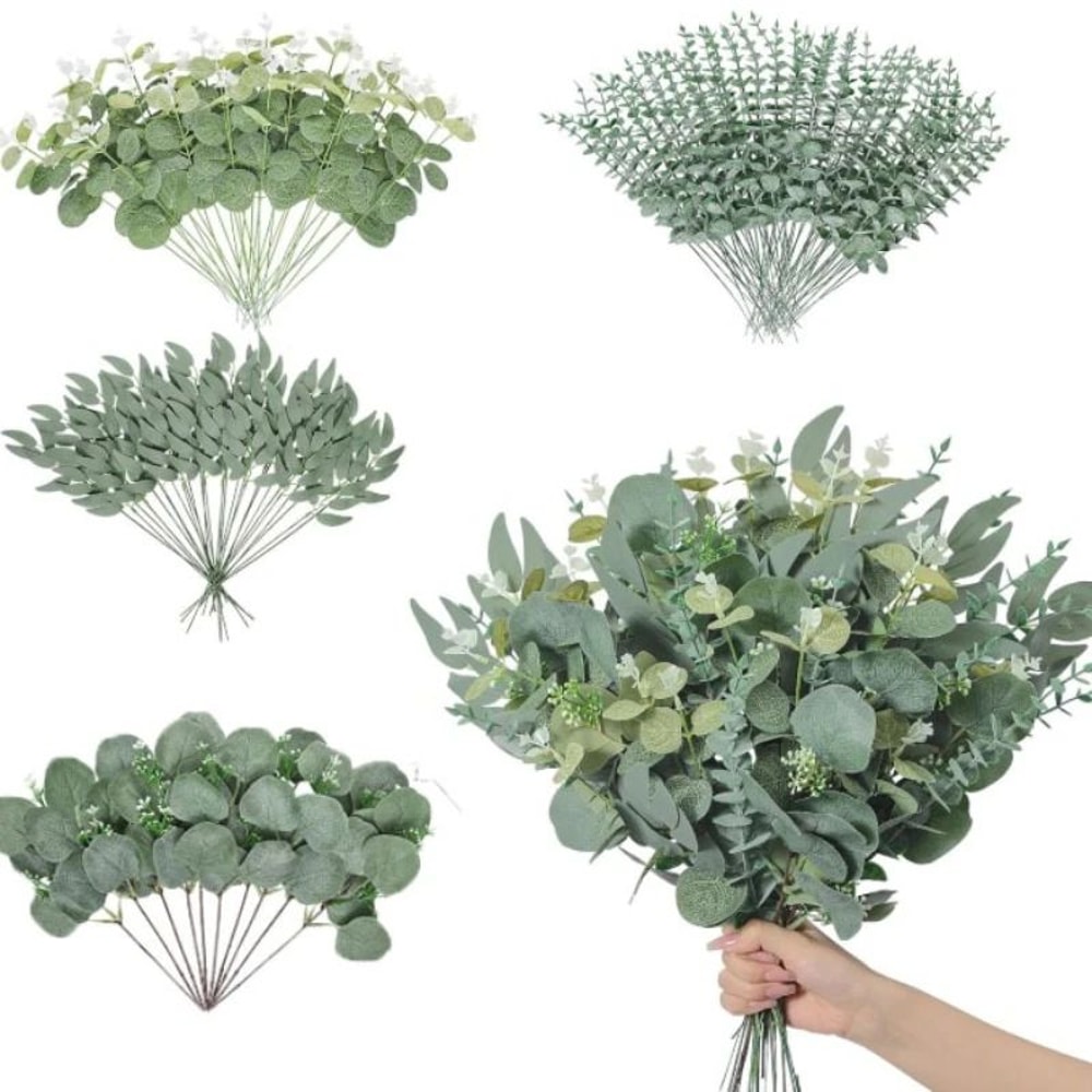 RealTouch Artificial Eucalyptus Stems For Wedding Bouquets Home Decor Greenery 5