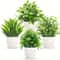 4Piece Artificial Potted Plants Set Mini Faux Indoor Greenery Decor For Home Office 6
