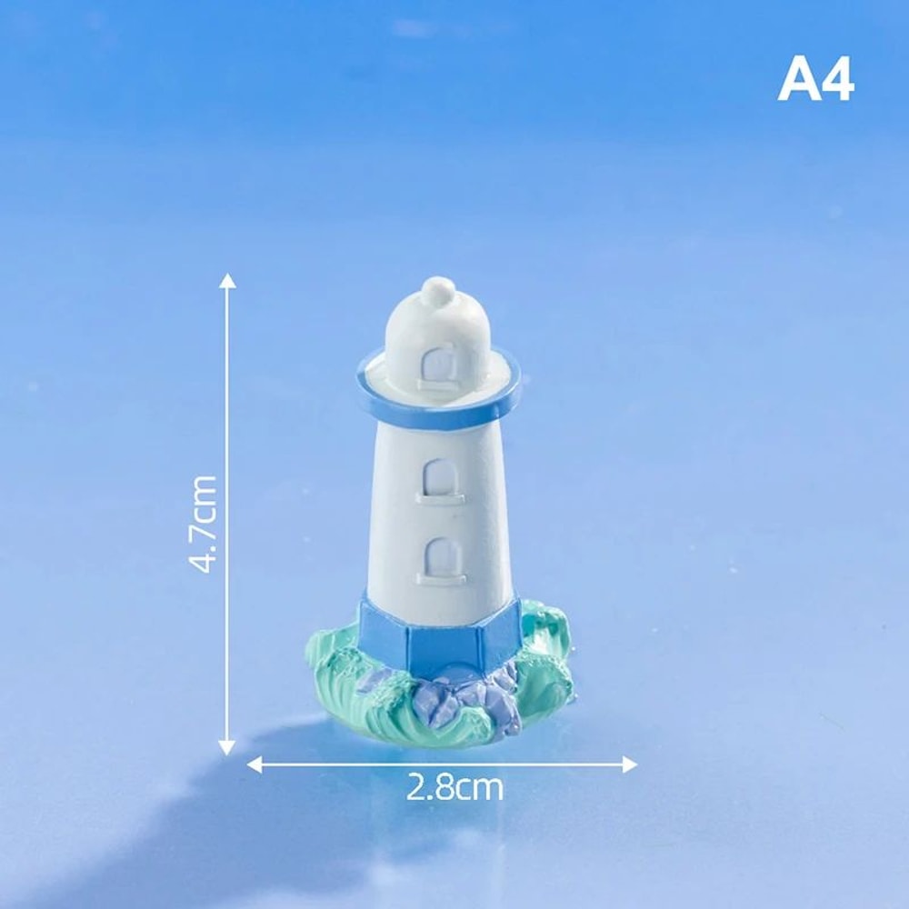 Coastal Mini Lighthouse Figurine Mini Ocean Decor For Fairy Gardens Home Accents 9