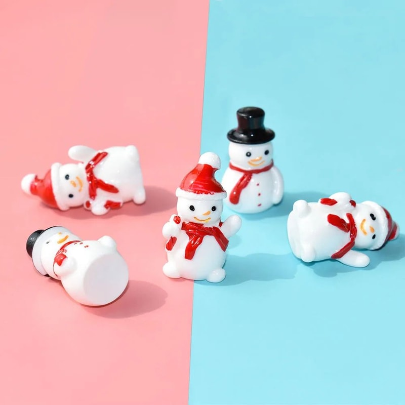 Festive Mini Snowman Figurines Set For DIY Holiday Decor Crafts 4