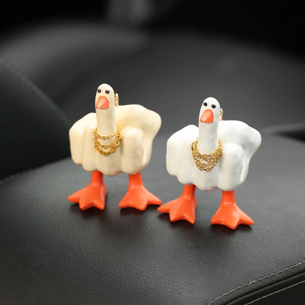 Sassy Duck Middle Finger Statue Funny Desk Decor With Attitude 2