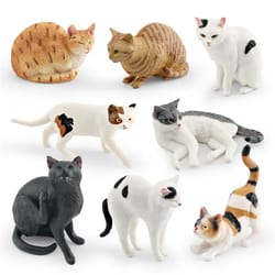lifelike orange cat figurine – realistic mini cat ornament for desk decor