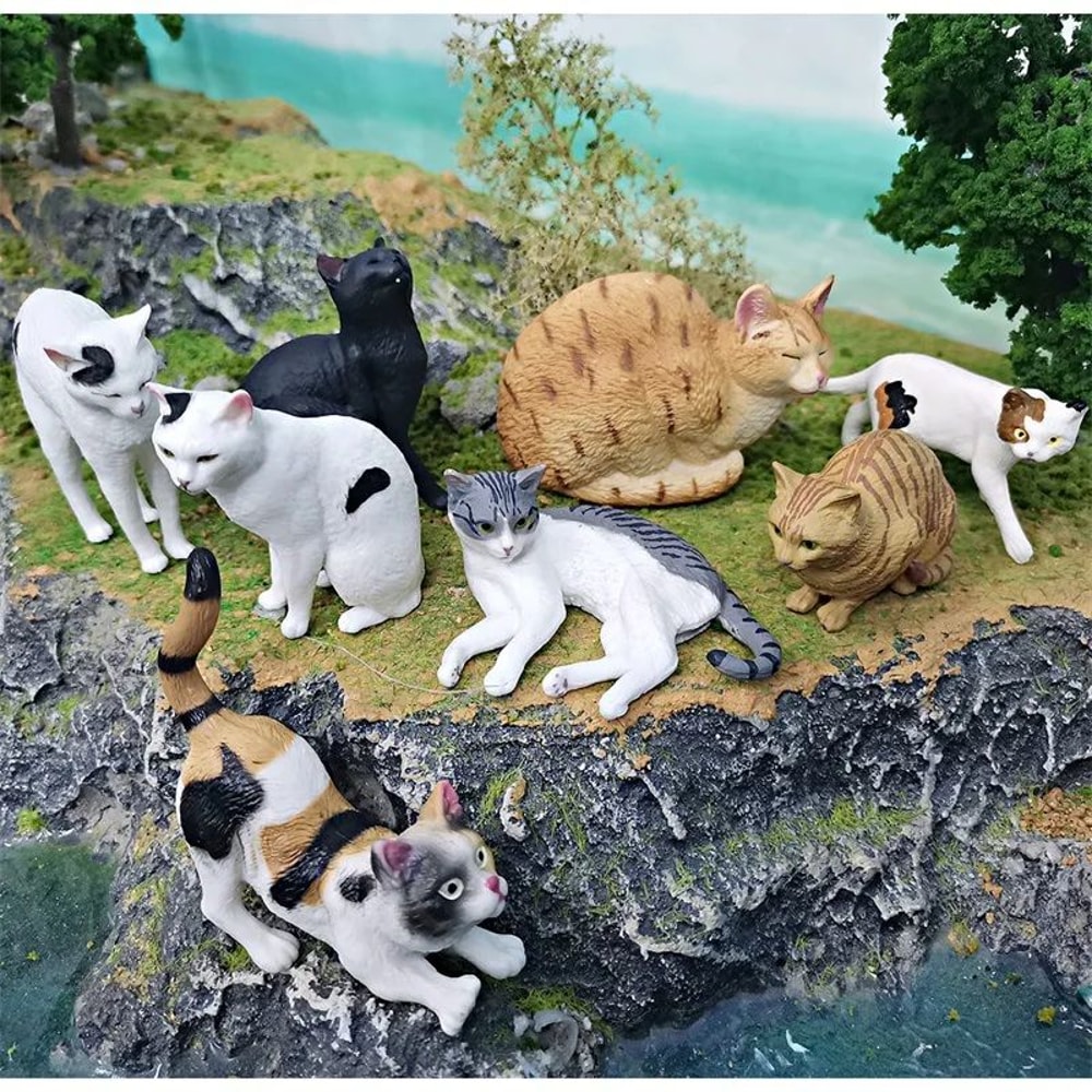 Lifelike Orange Cat Figurine Realistic Mini Cat Ornament For Desk Decor 1