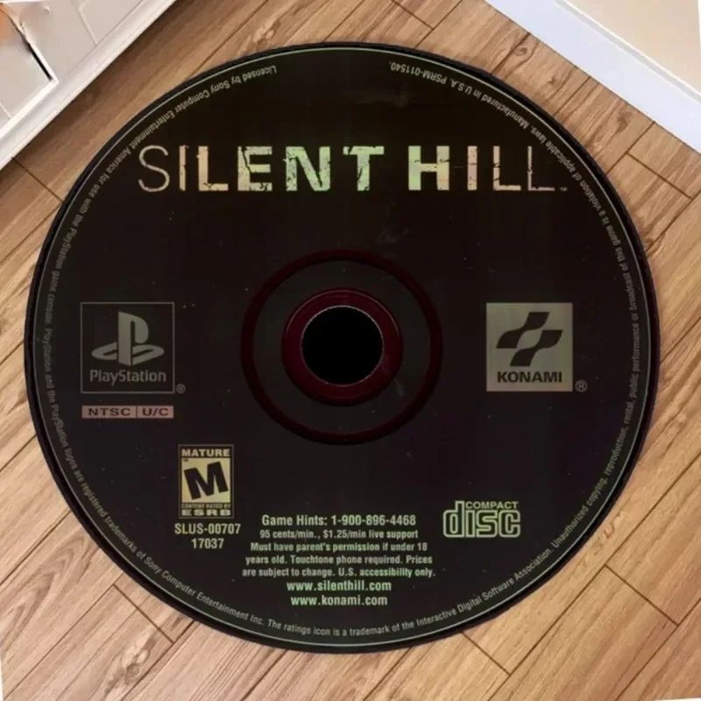 Metal Gear CD Disc Gaming Room Rug Round Area Rug For Bedroom Living Room And Gamer Decor 1