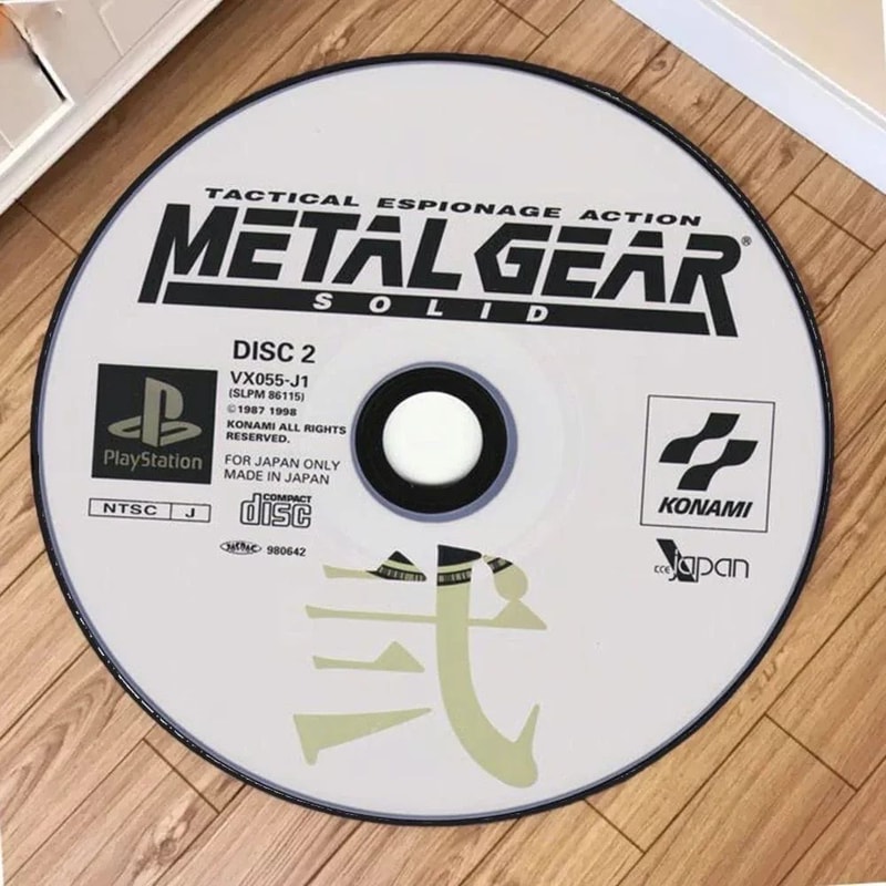 Metal Gear CD Disc Gaming Room Rug Round Area Rug For Bedroom Living Room And Gamer Decor 11