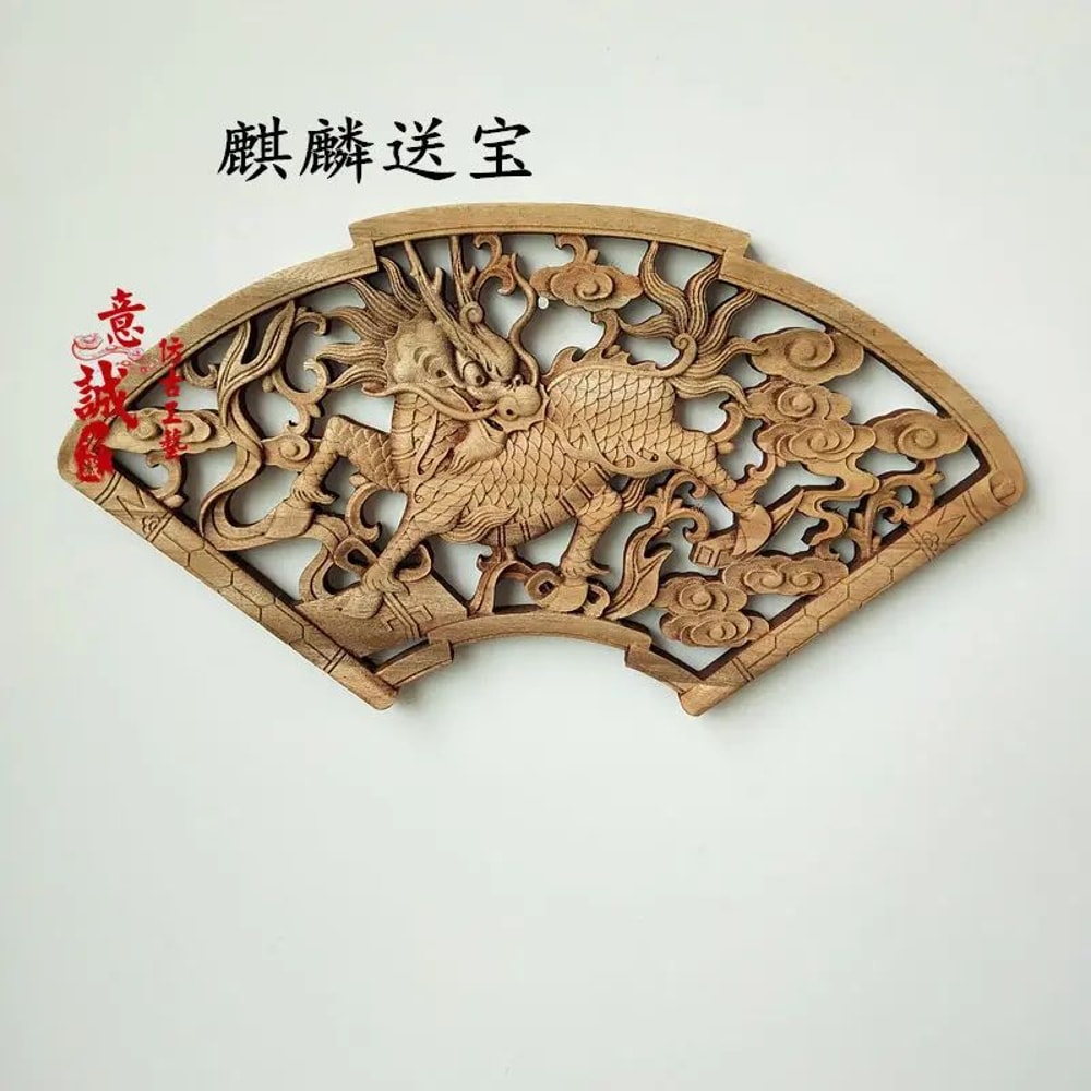 Handcrafted Camphor Wood Dragon Phoenix Wall Decor Traditional Chinese Wood Carved Wall Art 6