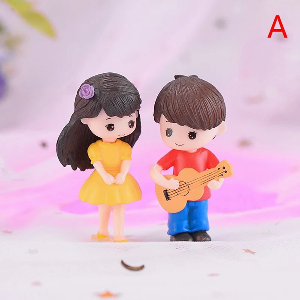 Fairy Garden Miniatures Couple Set With Tree Bench Whimsical Miniature Garden Decor For Terrariums 12