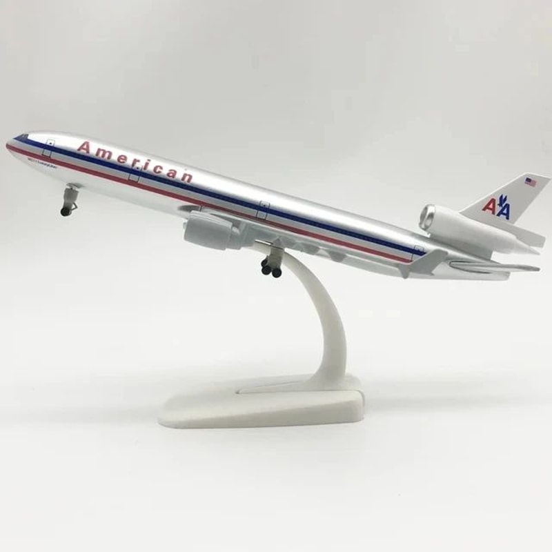 20cm MD11 Model Plane Diecast Airplane Model With Landing Gear Display Stand 7
