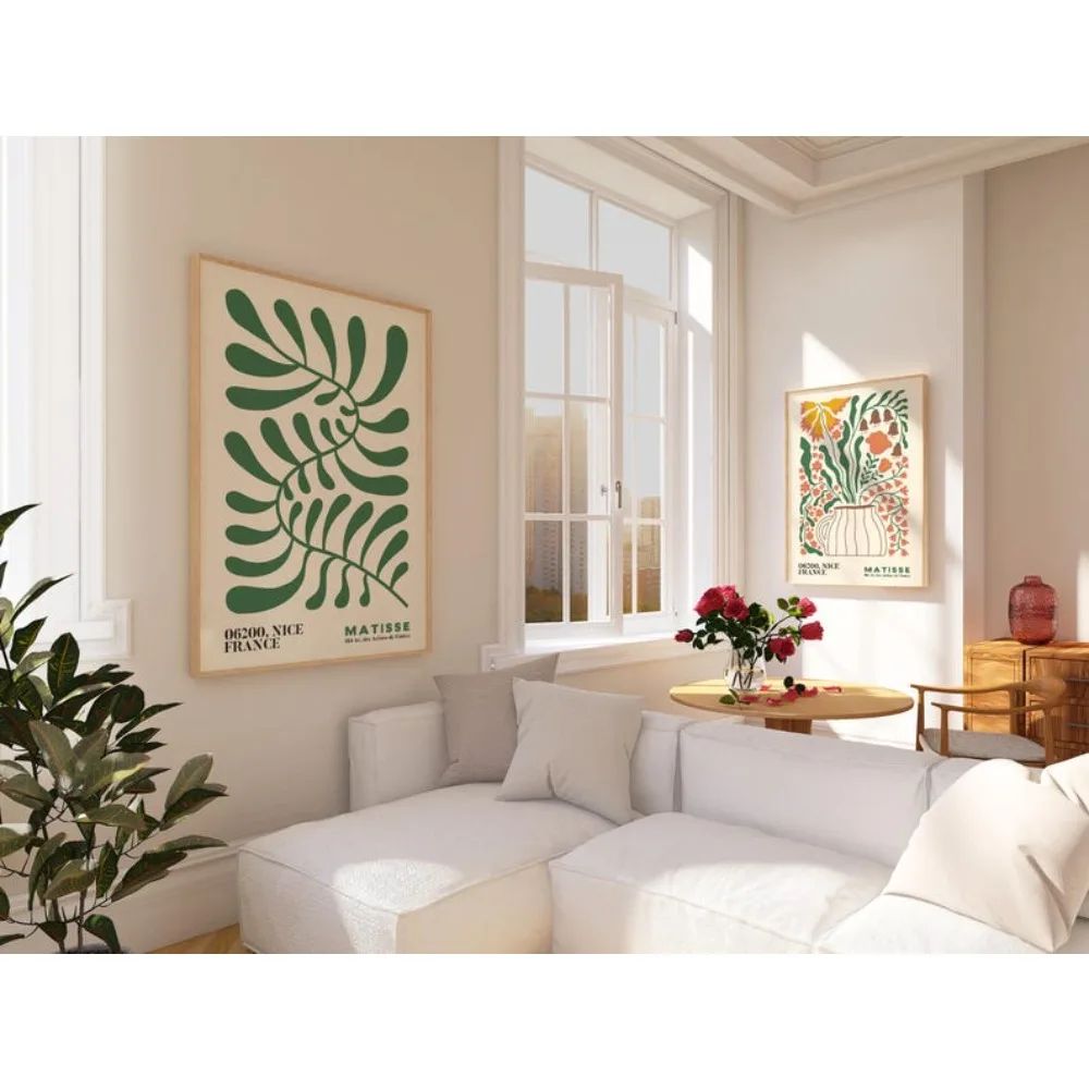 Matisse Flower Print Set Of 2 Boho Wall Art For Bedroom And Living Room 3
