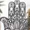 Hamsa Hand Wooden Desk Decor With Evil Eye Protection Accent 1