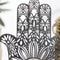 Hamsa Hand Wooden Desk Decor With Evil Eye Protection Accent 1