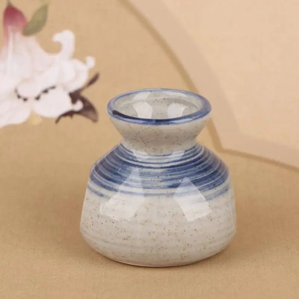 Chinese Style Ceramic Toothpick Holder And Cotton Swab Jar Mini Retro Vase 7