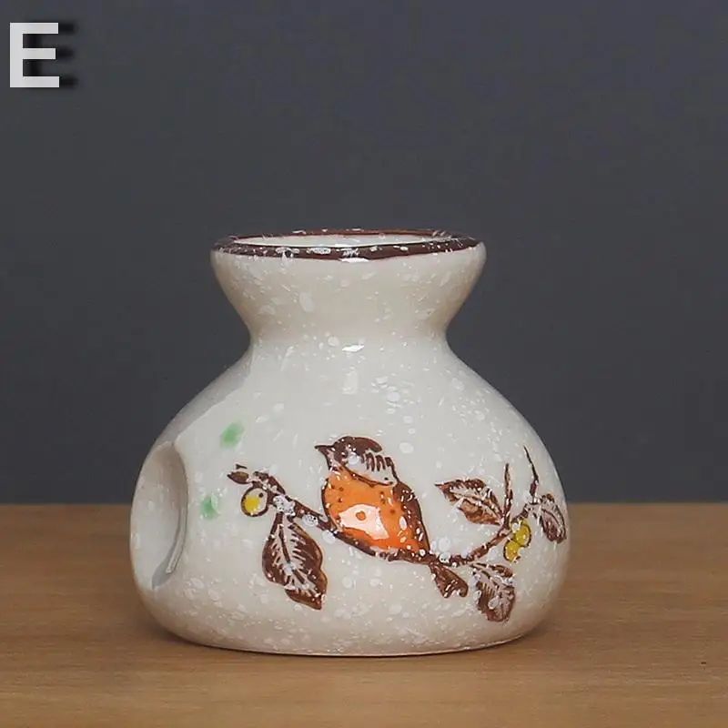 Chinese Style Ceramic Toothpick Holder And Cotton Swab Jar Mini Retro Vase 10