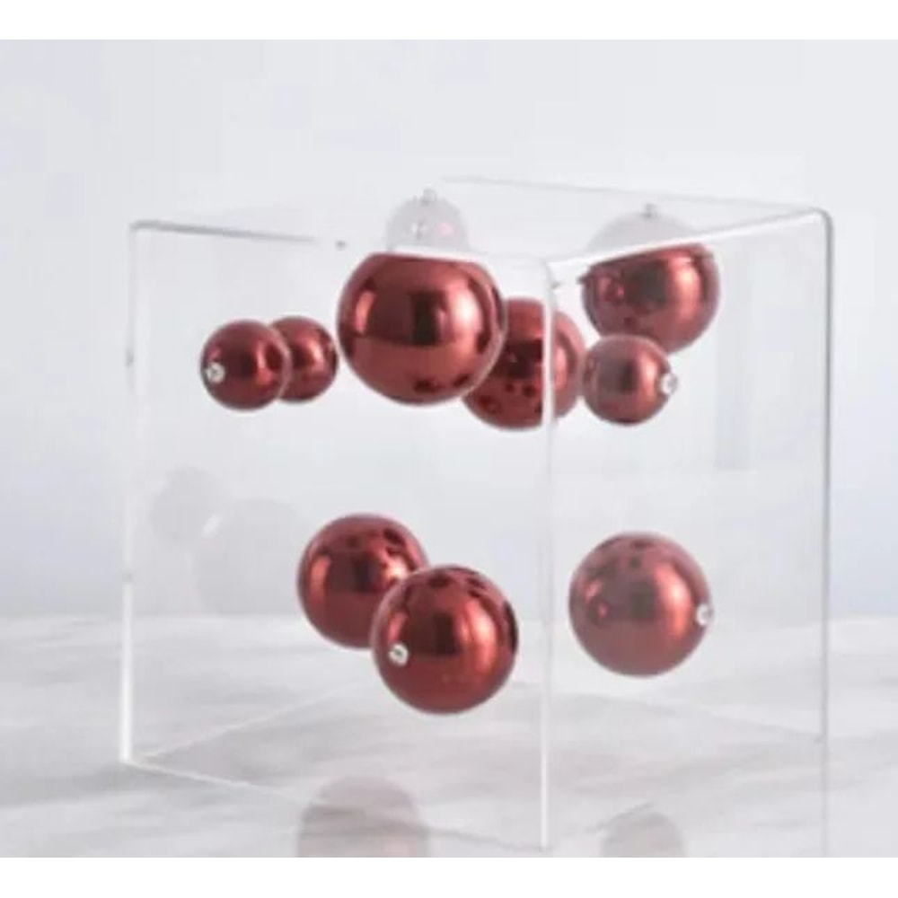 Modern Geometric Metal Ball Acrylic Display Box Decor For Living Room And Desktop 12