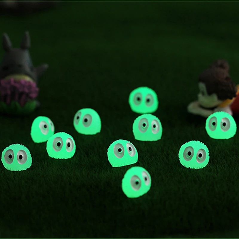 Studio Ghibli Miniature Glowing Dust Sprite Set Kawaii Room Decor Fairy Garden Ornaments 10pcs 2