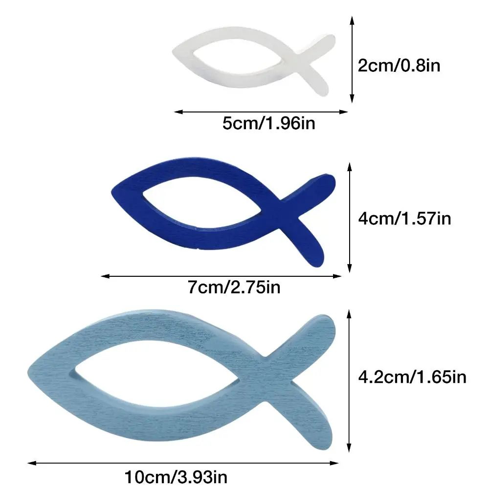 9Piece Wooden Fish Wall Decor Set For Coastal Wall Decor And Nautical Wall Art 5